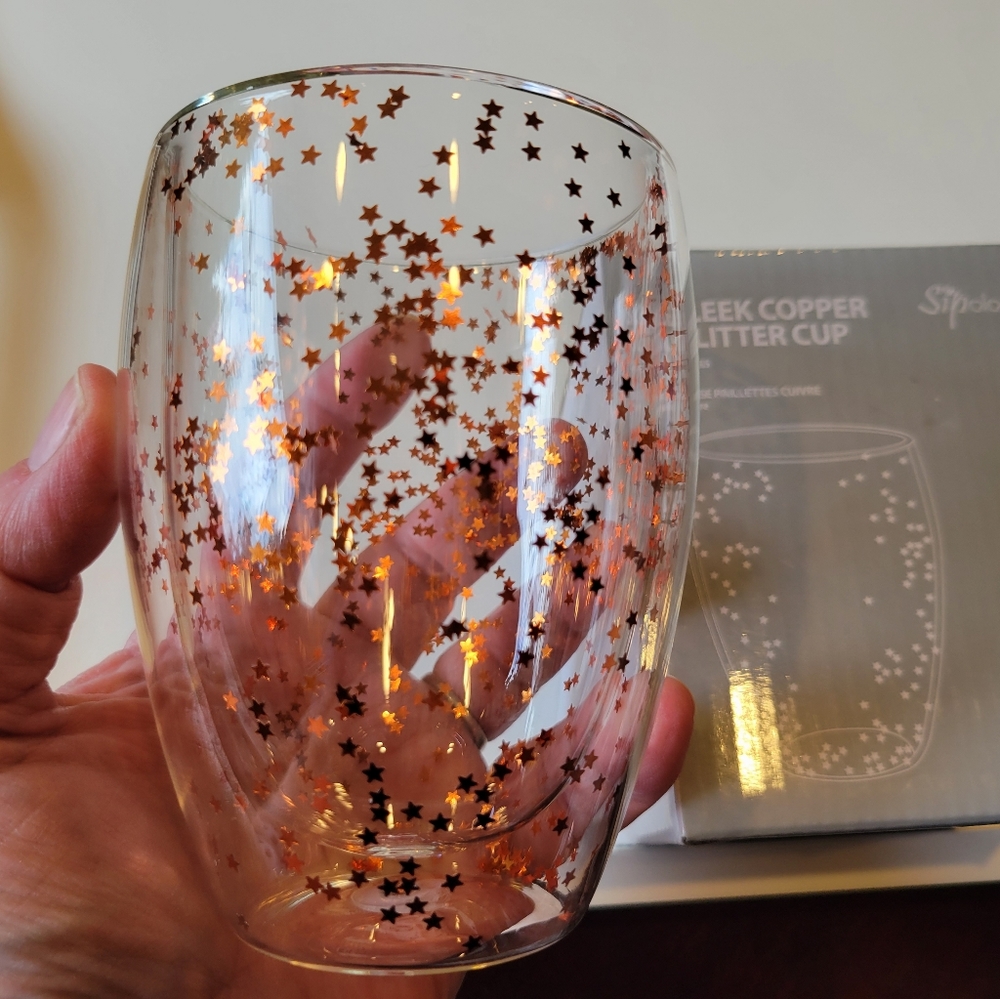 Sleek Copper Glitter Cup